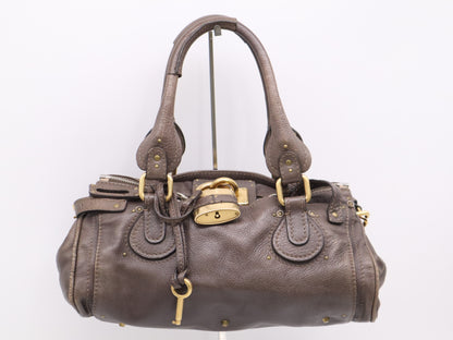 Chloe Leather Paddington Handbag, Brown, GD Hardware, Key Included
