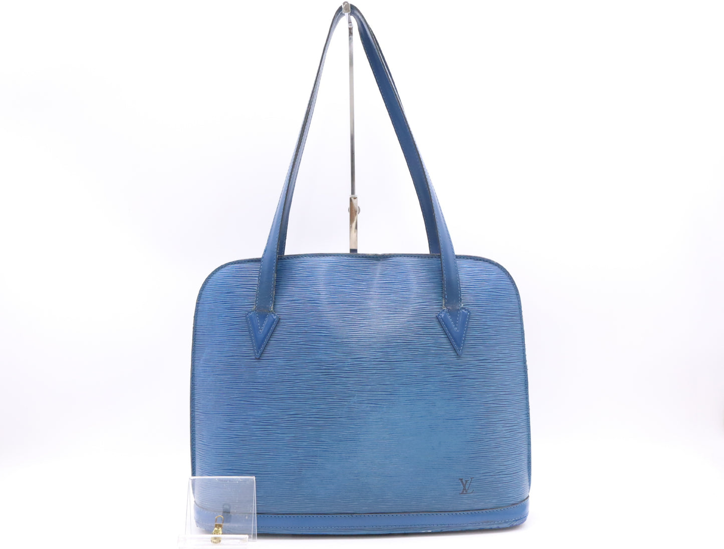 LOUIS VUITTON M52285 Epi-Lussac Toledo Blue Tote Bag with Zipper Pull