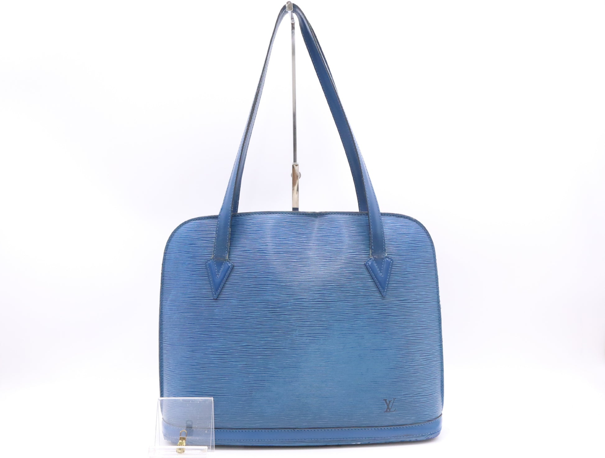 LOUIS VUITTON M52285 Epi-Lussac Toledo Blue Tote Bag with Zipper Pull
