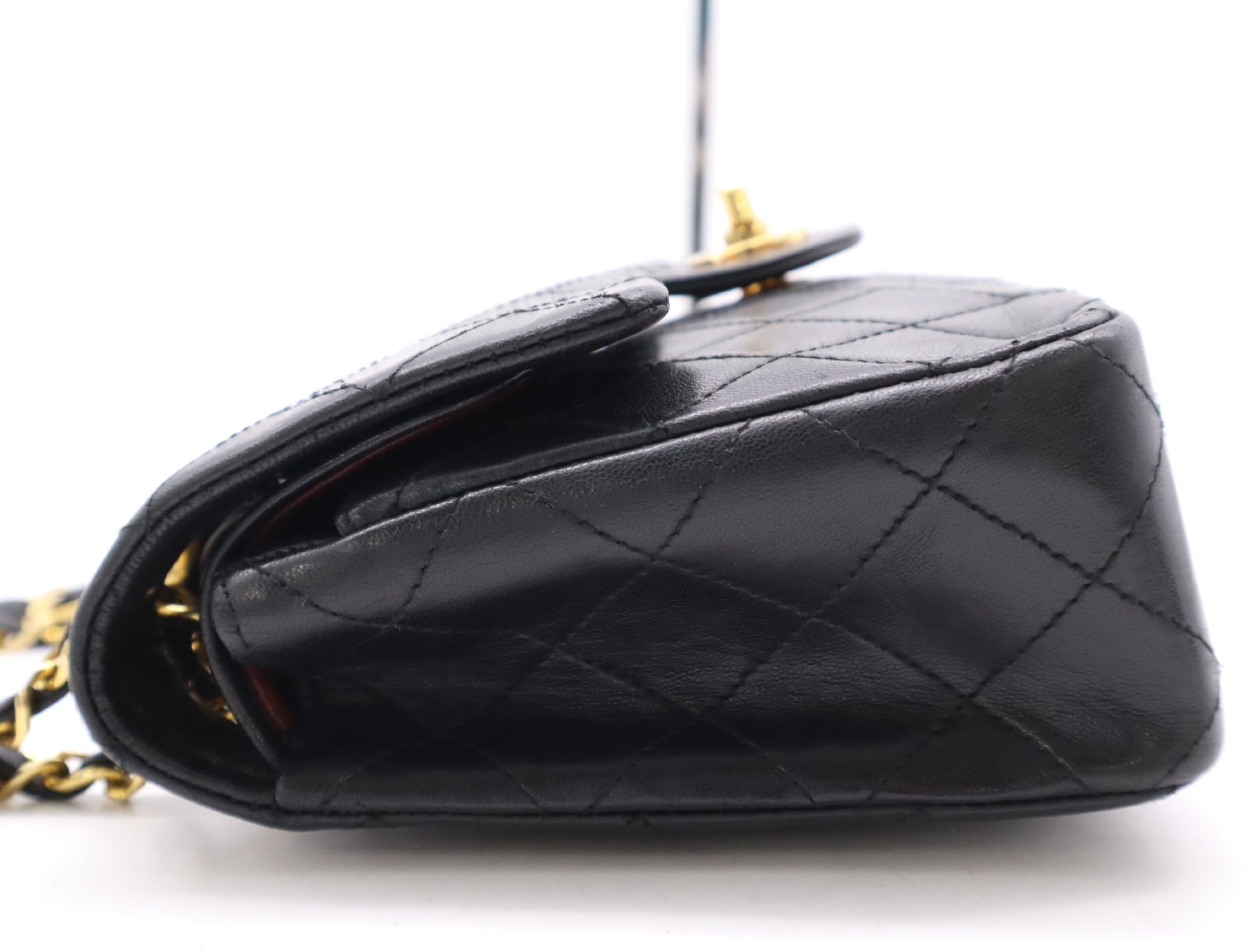 CHANEL Lambskin Matelasse 23 Double Flap Double Chain GD Hardware Black Seal Card 0775717 Shoulder Bag