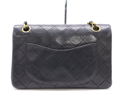 CHANEL Lambskin Matelasse 23 Double Flap Double Chain GD Hardware Black Seal Card 0775717 Shoulder Bag