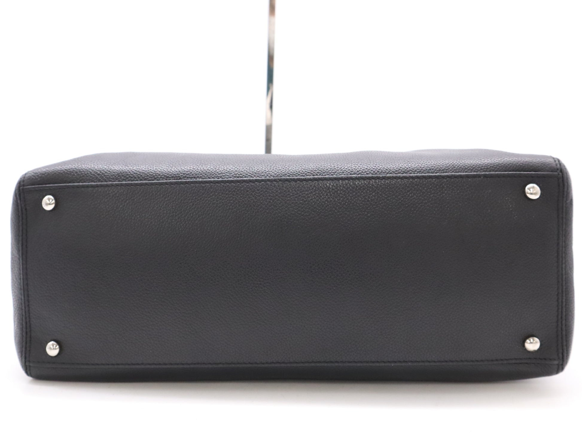 CHANEL Caviar Leather Executive Tote 2-Way Bag, Black, with Silver Hardware and Shoulder Strap