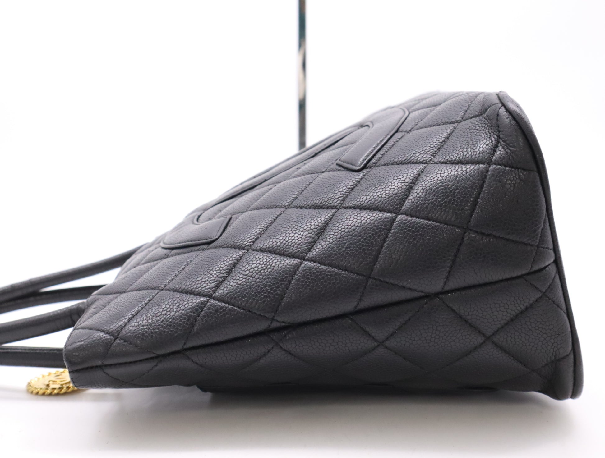 CHANEL Caviar Leather Reproduction Tote Bag with GD Hardware and Black Seal, 6384472