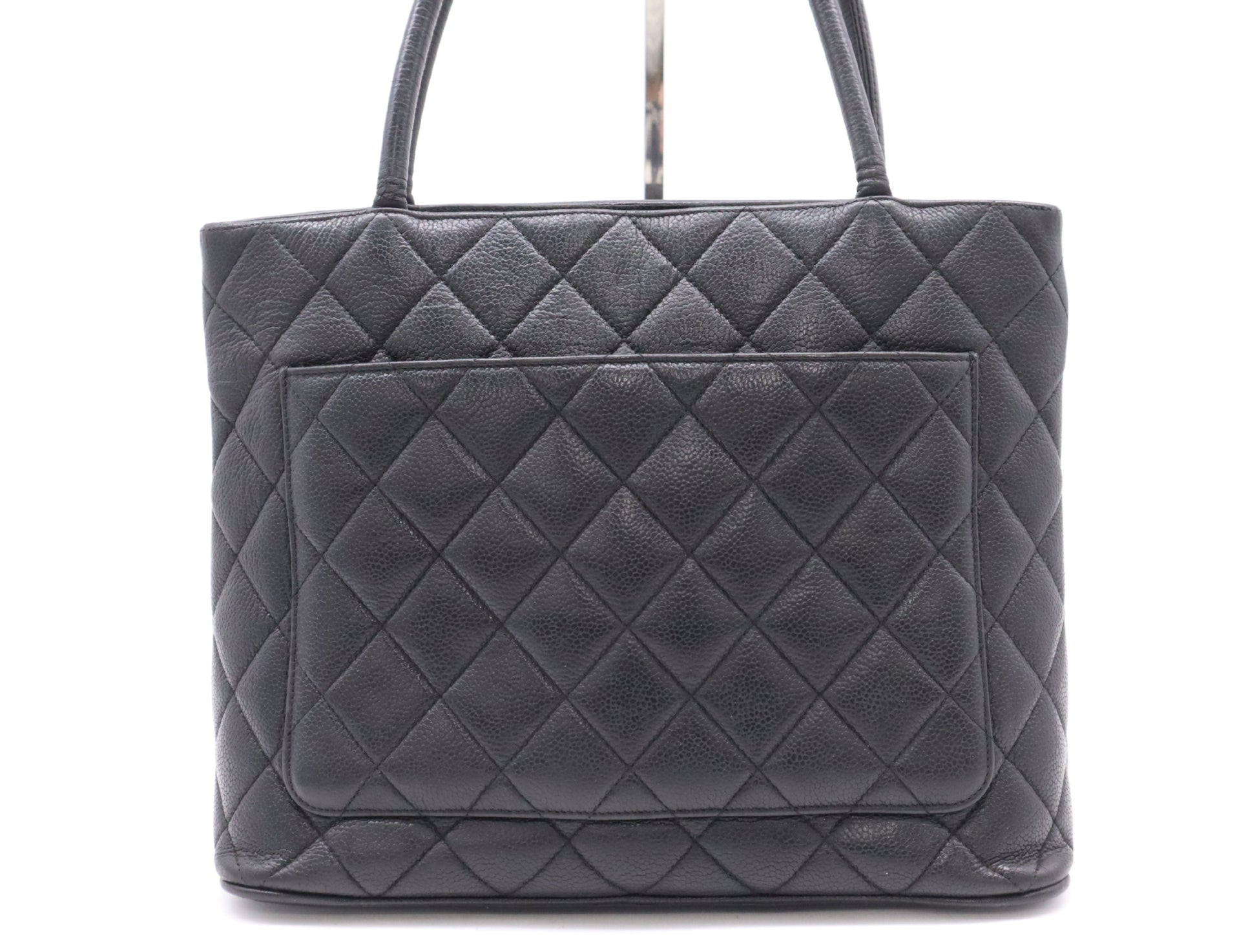 CHANEL Caviar Leather Reproduction Tote Bag with GD Hardware and Black Seal, 6384472