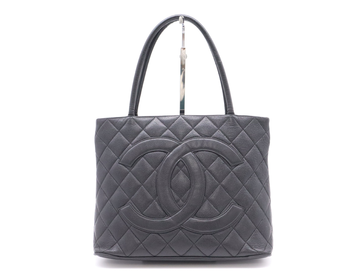 CHANEL Caviar Leather Reproduction Tote Bag with GD Hardware and Black Seal, 6384472