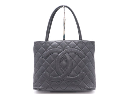 CHANEL Caviar Leather Reproduction Tote Bag with GD Hardware and Black Seal, 6384472