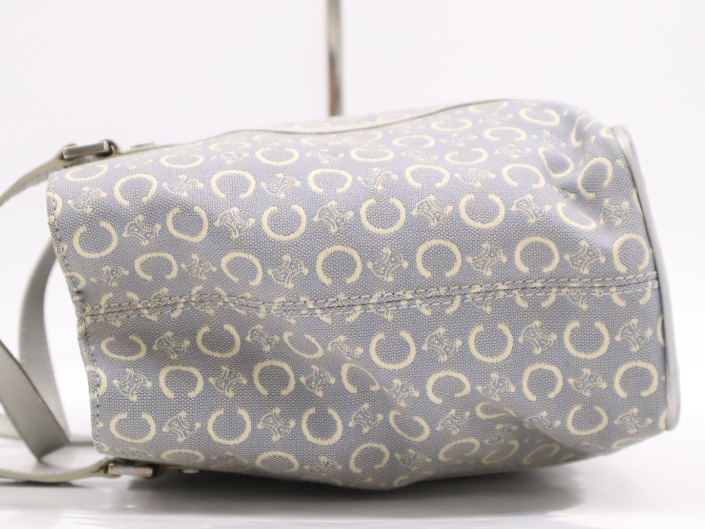 CELINE CE00/13 Canvas C Macadam Tote Bag Blue White Silver Handbag