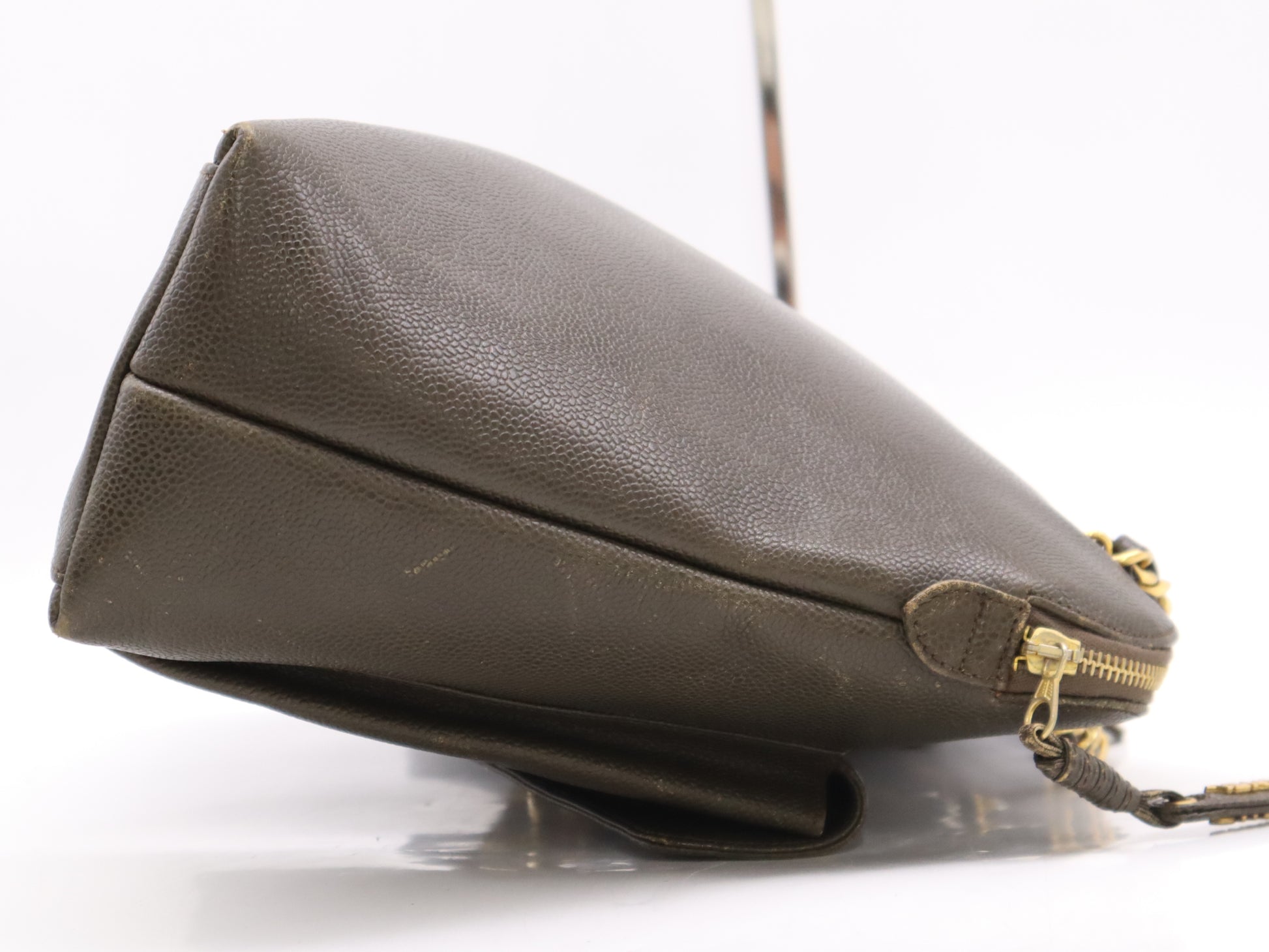 CHANEL Caviar Skin Matelasse Coco Mark Chain Shoulder Bag Brown GD Hardware Seal 3665173 Shoulder Bag