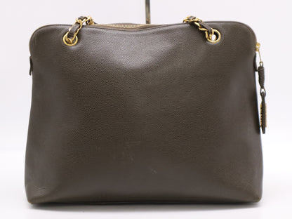 CHANEL Caviar Skin Matelasse Coco Mark Chain Shoulder Bag Brown GD Hardware Seal 3665173 Shoulder Bag