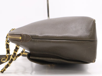 CHANEL Caviar Skin Matelasse Coco Mark Chain Shoulder Bag Brown GD Hardware Seal 3665173 Shoulder Bag