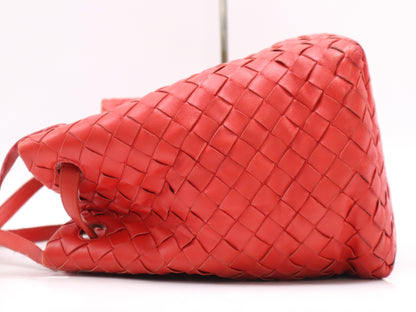 BOTTEGA VENETA Calfskin Intrecciato Tote Bag in Red with Dust Bag