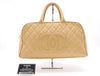 CHANEL Caviar Skin Matelasse Coco Mark Bowling Bag Handbag Beige GD Hardware Card Holder Sticker 8163900 Handbag