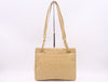 CHANEL Leather Coco Mark Chain Tote Bag Beige GD Hardware Tote Bag