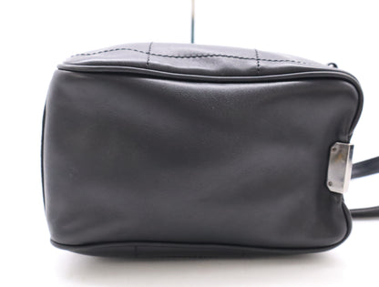 CHANEL Leather Chocolate Bar Mini Boston Bag, Black, with Sterling Silver Hardware and Dust Bag