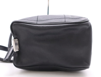 CHANEL Leather Chocolate Bar Mini Boston Bag, Black, with Sterling Silver Hardware and Dust Bag