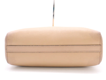 PRADA 2-way leather handbag in pink with GD hardware, shoulder strap, and clochette.