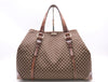 CELINE Canvas x Leather Macadam Crocodile Embossed Tote Bag Brown Tote Bag