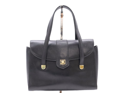 CELINE Leather Handbag Black with Gold Hardware