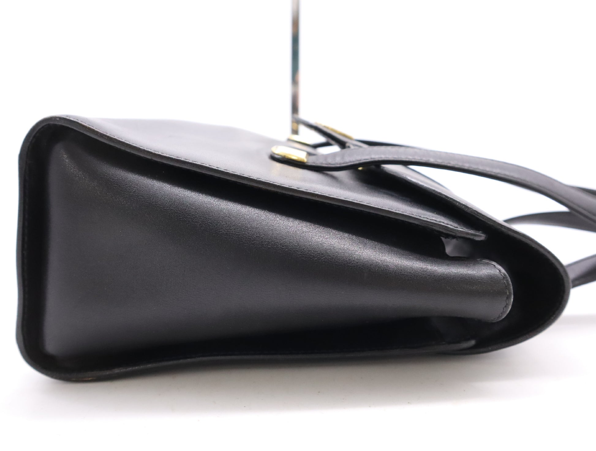 CELINE Leather Handbag Black with Gold Hardware