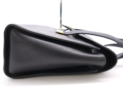 CELINE Leather Handbag Black with Gold Hardware