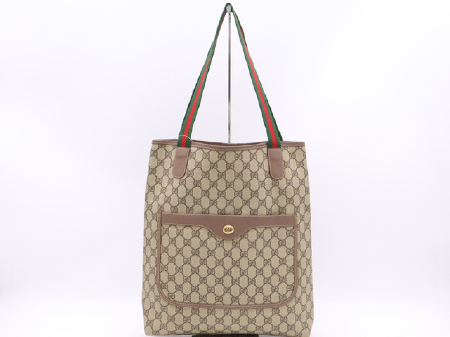 GUCCI GG Canvas Sherry Line Tote Bag