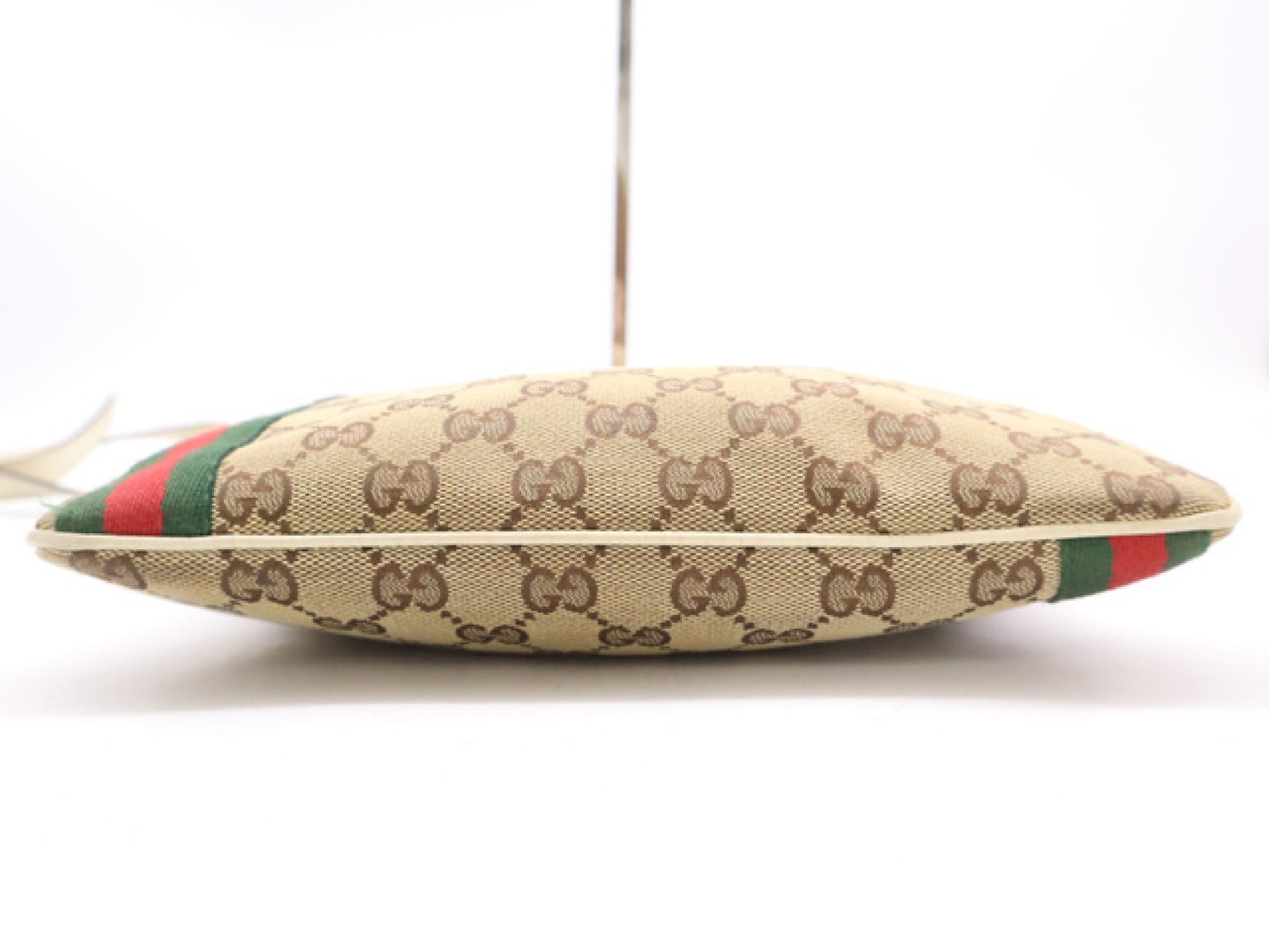 GUCCI 144388 GG Canvas Sherry Line Shoulder Bag, Beige with GD Hardware