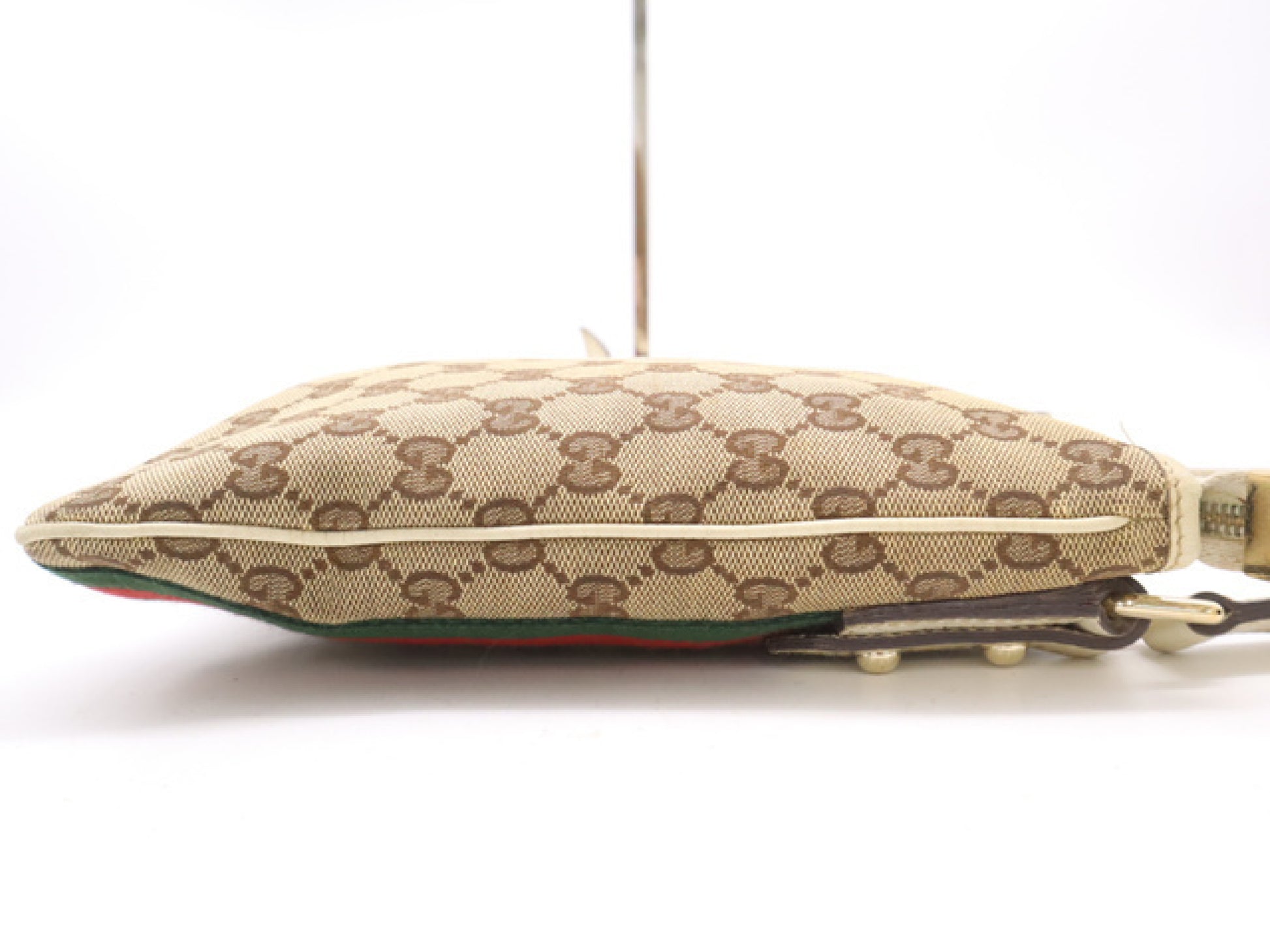 GUCCI 144388 GG Canvas Sherry Line Shoulder Bag, Beige with GD Hardware