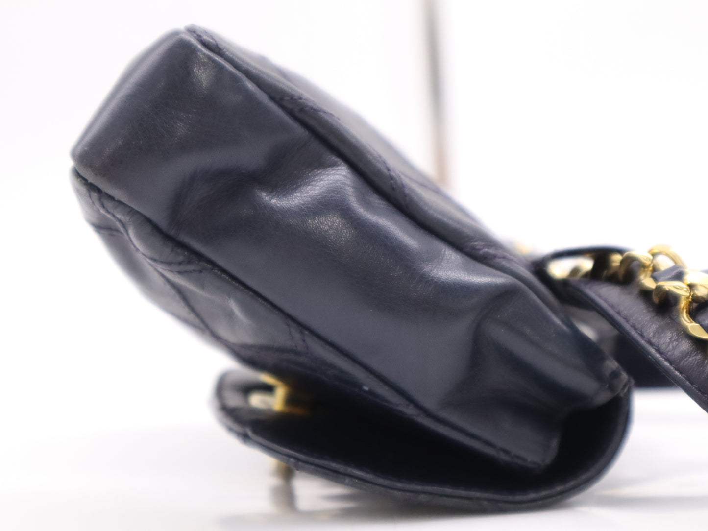 CHANEL Lambskin Matelasse Coco Mark Waist Bag in Black with GD Hardware