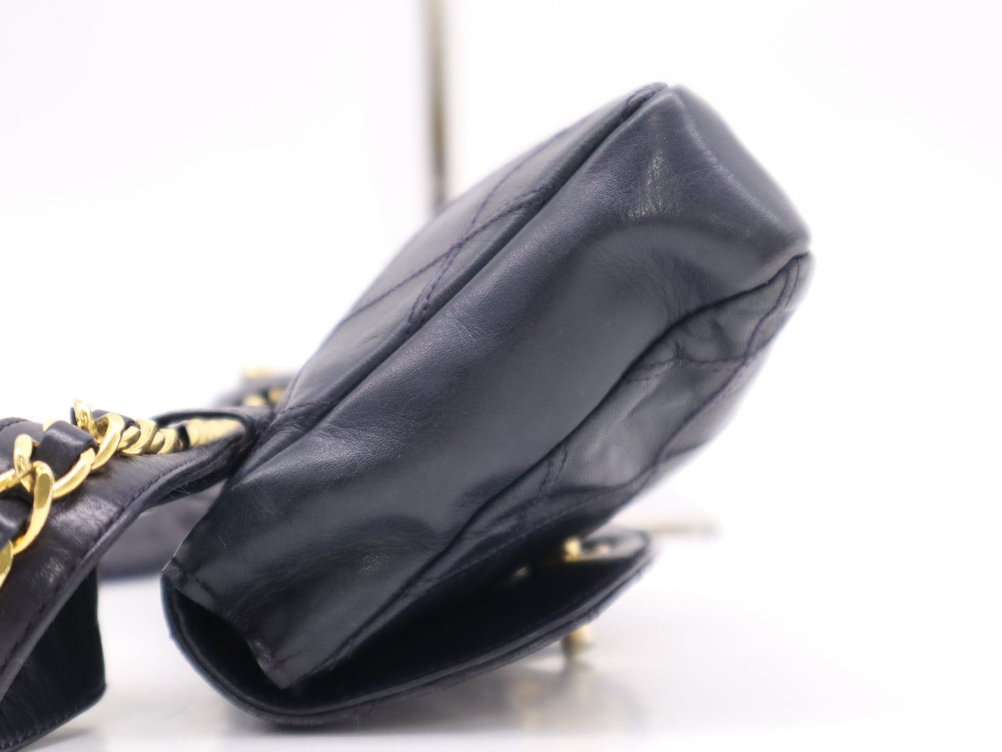 CHANEL Lambskin Matelasse Coco Mark Waist Bag in Black with GD Hardware