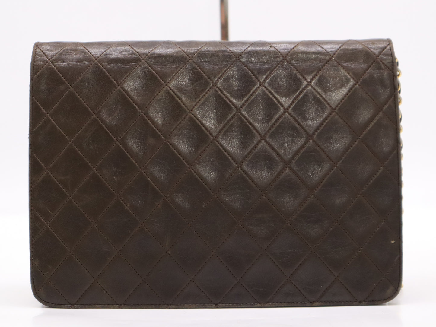 CHANEL Lambskin Matelasse 25 S Flap S Chain GD Hardware Black Shoulder Bag