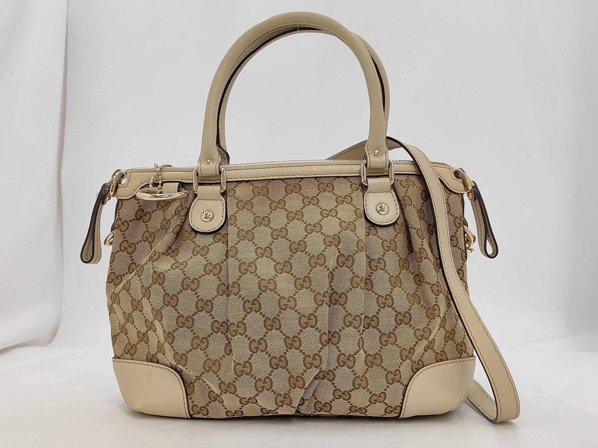 GUCCI 247902 Canvas GG Canvas Sukey 2-Way Bag with Shoulder Strap