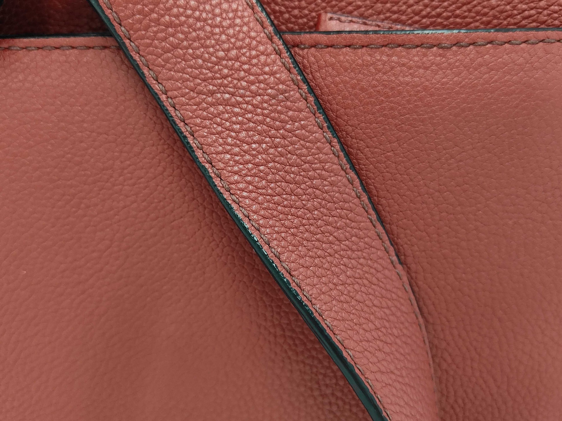 PRADA VZ063T Leather Triangle Logo Backpack in Red with Silver Hardware and Guarantee Card