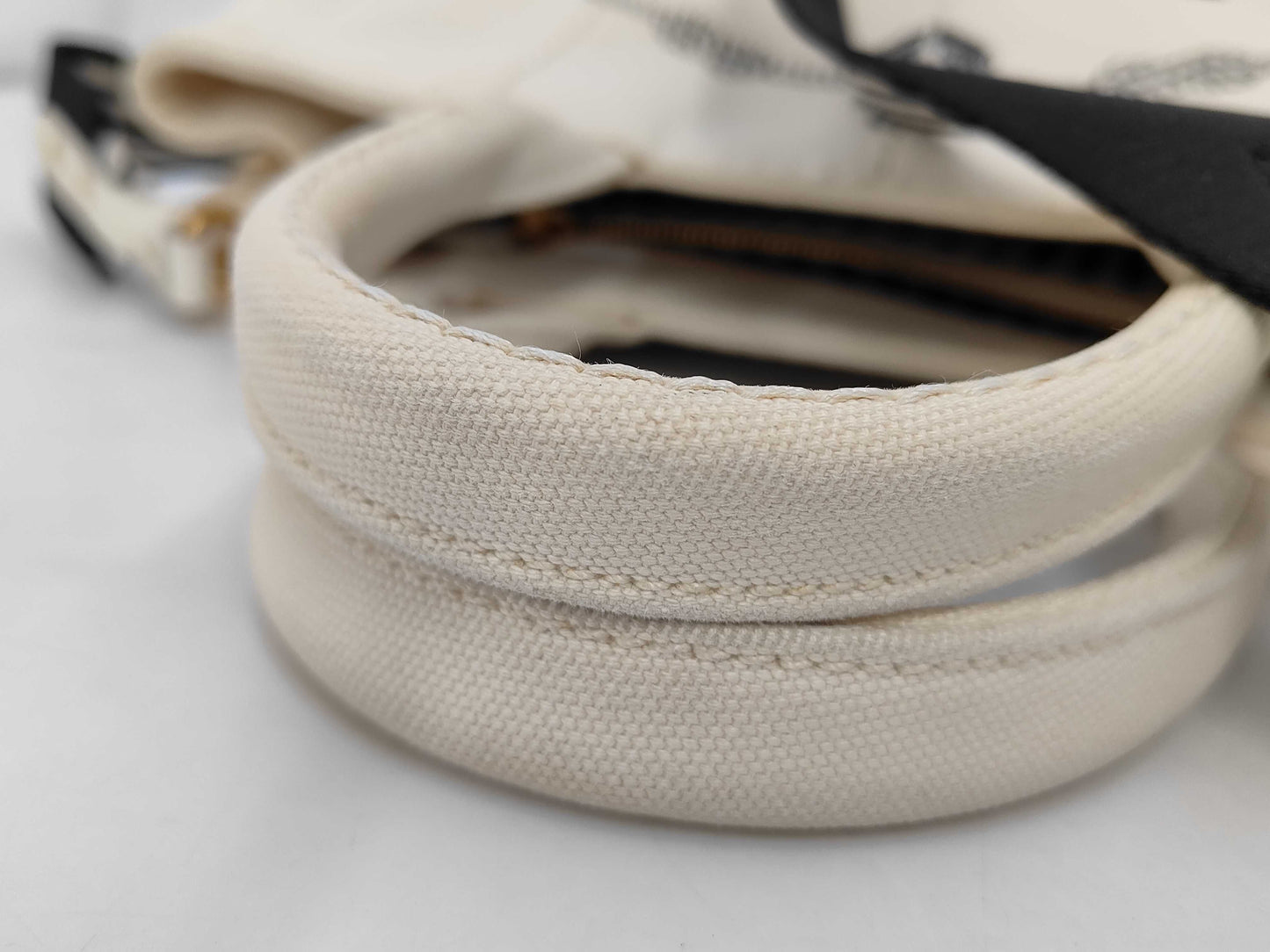 PRADA 1BG439 Canvas Mini Canapa Tote, 2-Way, with Shoulder Strap, Dust Bag x 2, and Guarantee Card