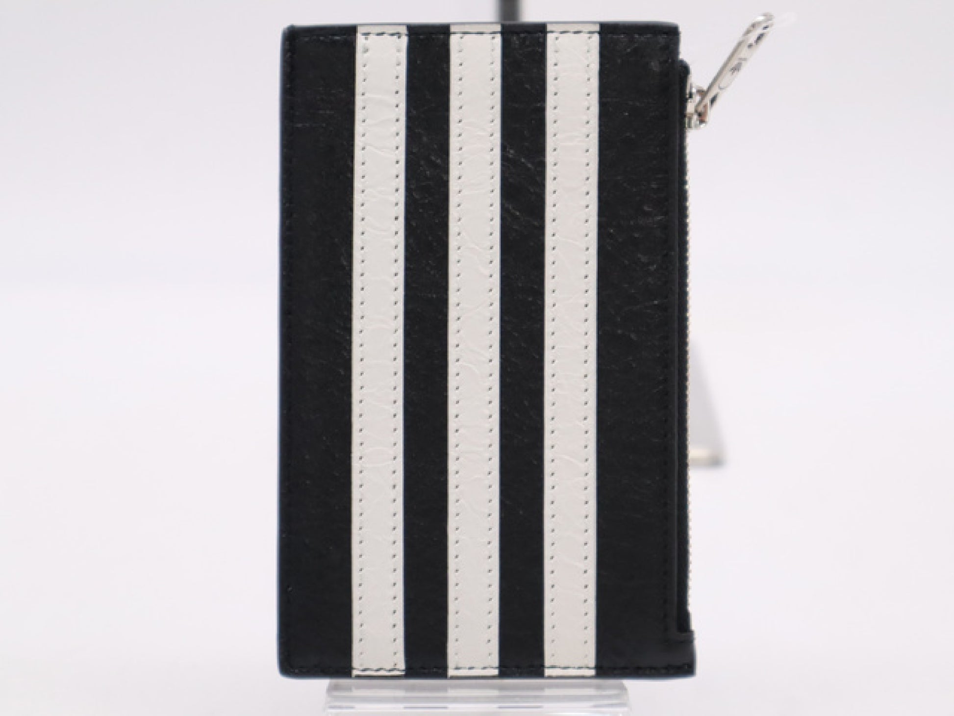 BALENCIAGA 721896 Balenciaga x Adidas Leather Fragment Case Black 203437 Coin Case