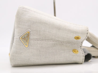 PRADA 1BG439 Denim Canapa 2-way Handbag Shoulder Bag Handbag