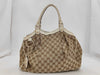 GUCCI 211944 Canvas GG Canvas Sukey Handbag Beige White Handbag