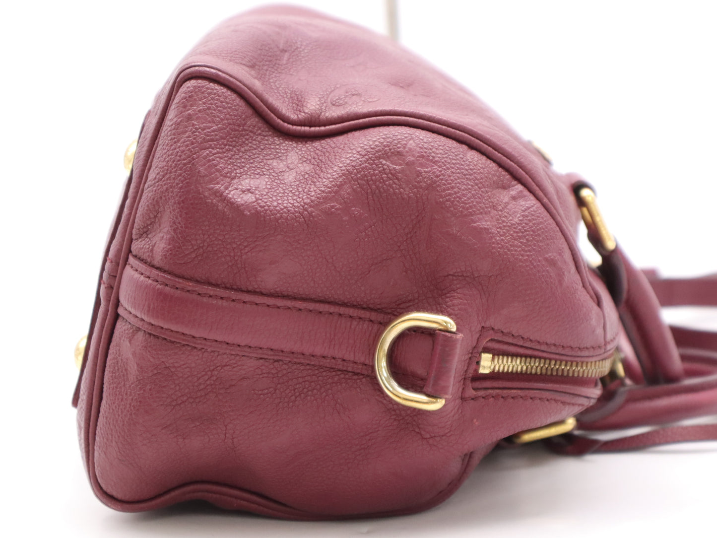 LOUIS VUITTON M40827 Monogram Empreinte Speedy Bandouliere 25 Jaipur Handbag with Shoulder Strap, Padlock, Two Keys, Dust Bag, and Cloche