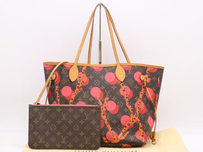 LOUIS VUITTON M41603 Monogram Ramage Neverfull MM Tote Bag with Pouch and Dust Bag
