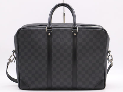 LOUIS VUITTON N41123 Graphite Porte Document Voyage GM Business Bag with Shoulder Strap