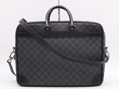 LOUIS VUITTON N41123 Graphite Porte Document Voyage GM Business Bag with Shoulder Strap