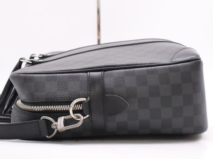 LOUIS VUITTON N41123 Graphite Porte Document Voyage GM Business Bag with Shoulder Strap