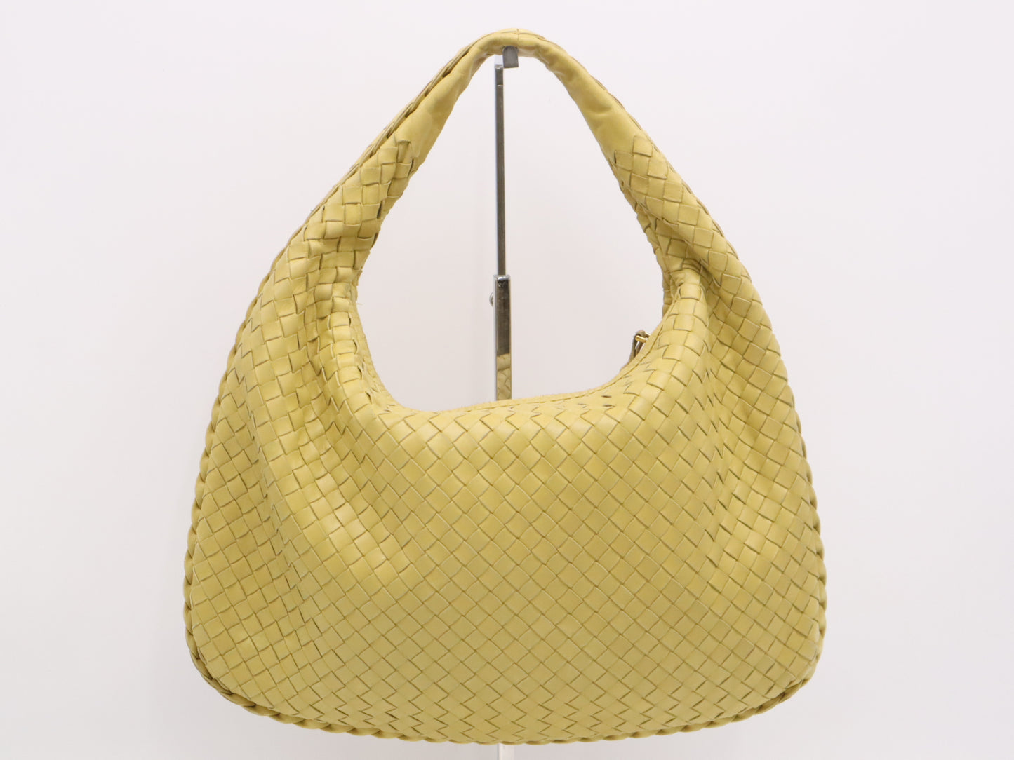 BOTTEGA VENETA 115653 Leather Intrecciato Semi-Shoulder Bag Yellow Handbag