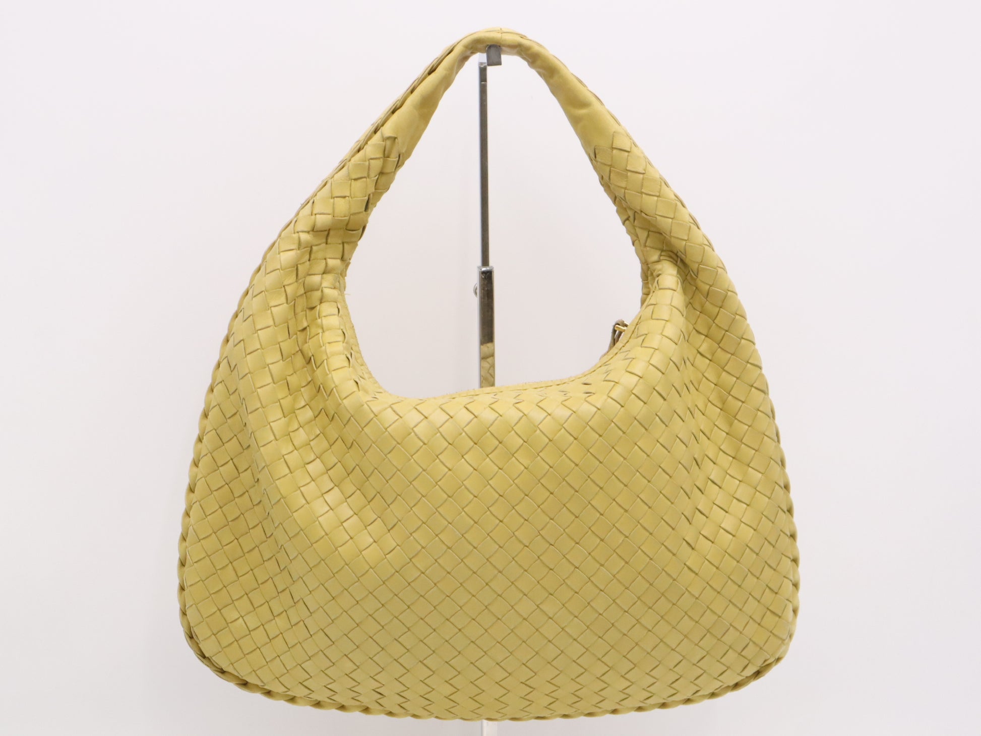BOTTEGA VENETA 115653 Leather Intrecciato Semi-Shoulder Bag Yellow Handbag