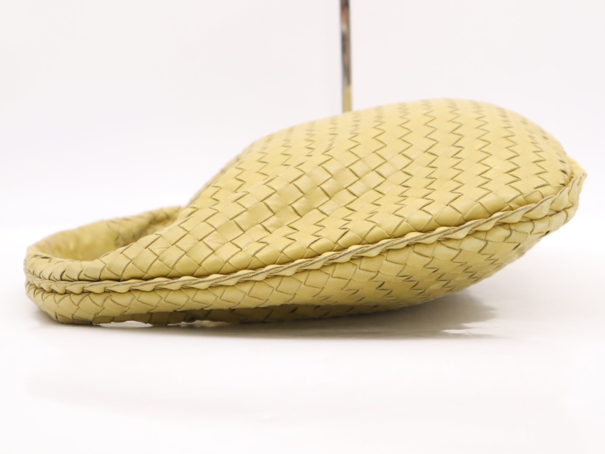 BOTTEGA VENETA 115653 Leather Intrecciato Semi-Shoulder Bag Yellow Handbag