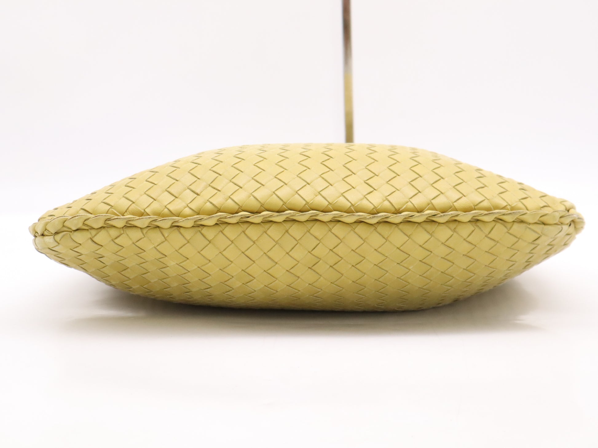 BOTTEGA VENETA 115653 Leather Intrecciato Semi-Shoulder Bag Yellow Handbag