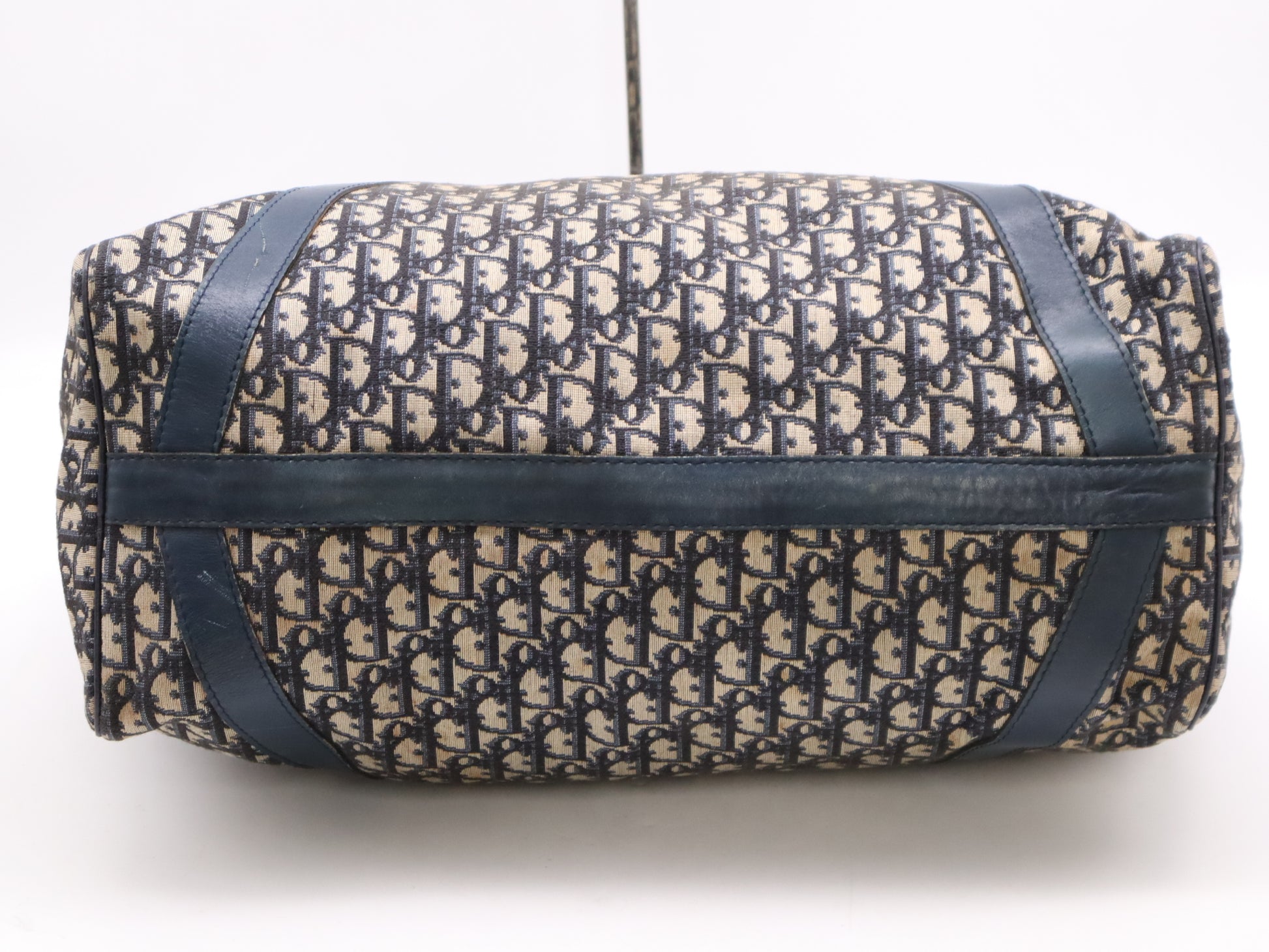 Dior Canvas Trotter Boston Bag Blue Beige Boston Bag