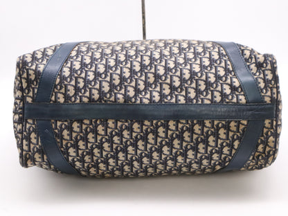 Dior Canvas Trotter Boston Bag Blue Beige Boston Bag