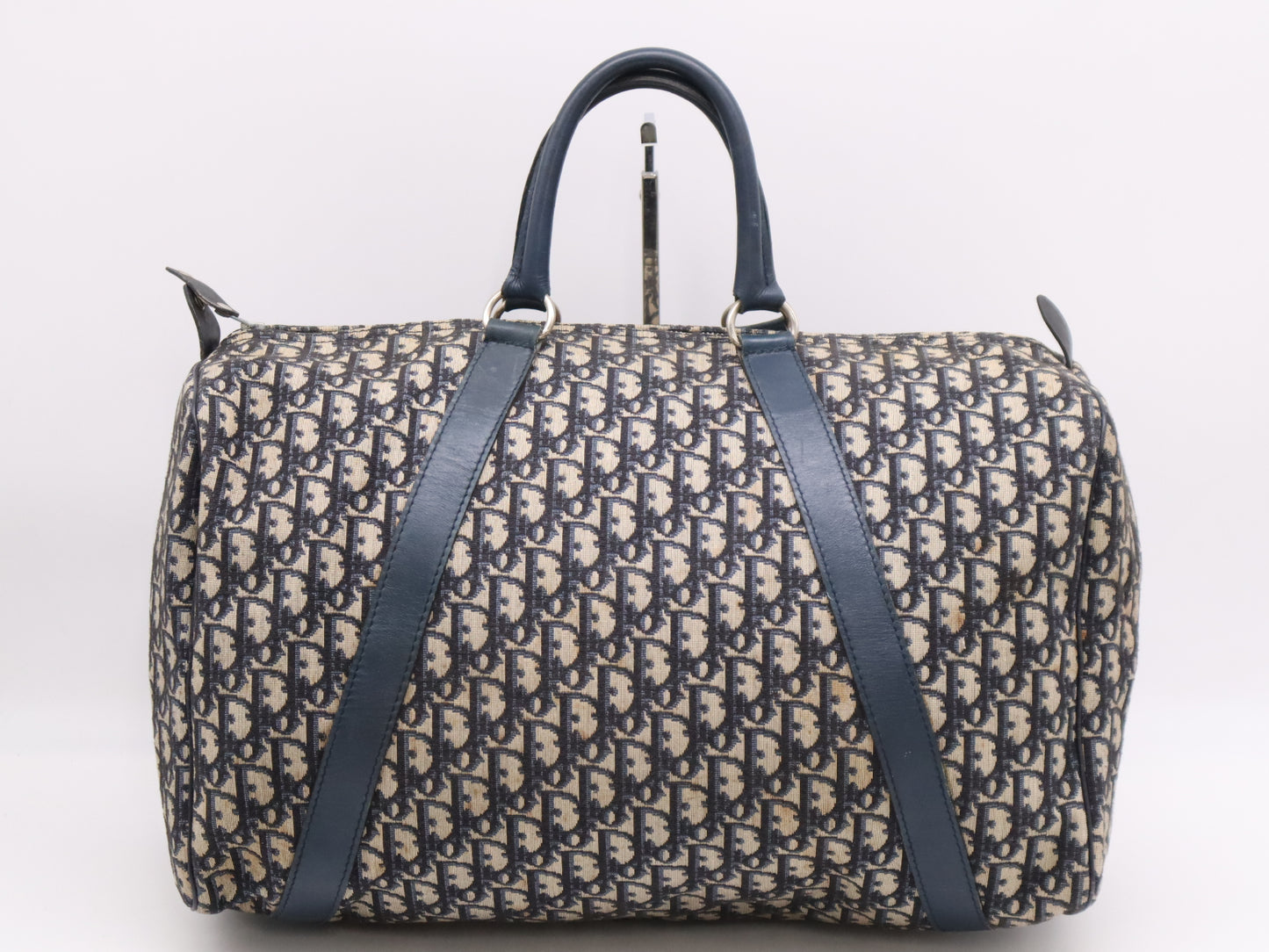 Dior Canvas Trotter Boston Bag Blue Beige Boston Bag