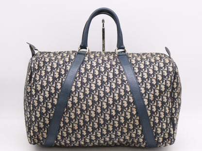 Dior Canvas Trotter Boston Bag Blue Beige Boston Bag