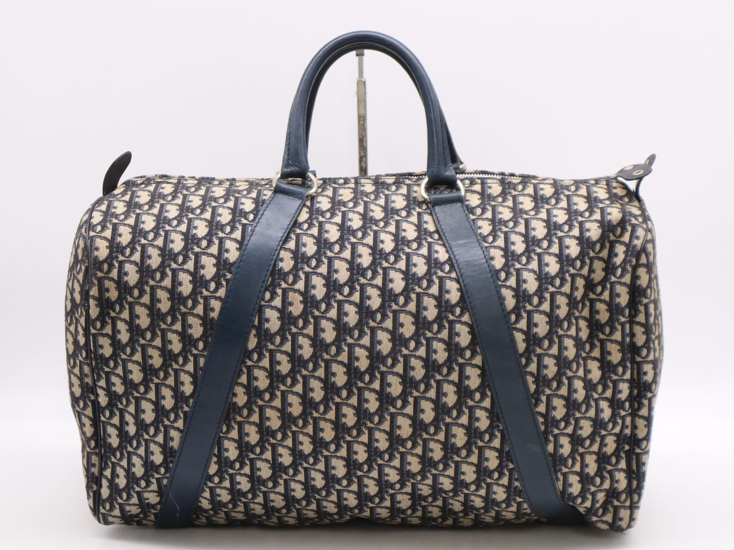 Dior Canvas Trotter Boston Bag Blue Beige Boston Bag